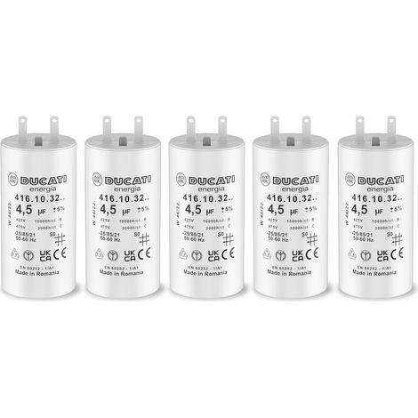 Lot de 4 Condensateurs 4,5 uF pour Moteur de Volet Roulant Somfy  Durée de Vie 10 000 Heures  Condensateur Cylindrique Ducati (1/5)