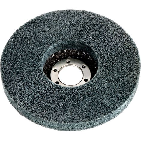 Plateau abrasif compact en fibres « Unitized » 125 x 22,23 mm, sur disque de tissu de verre metabo