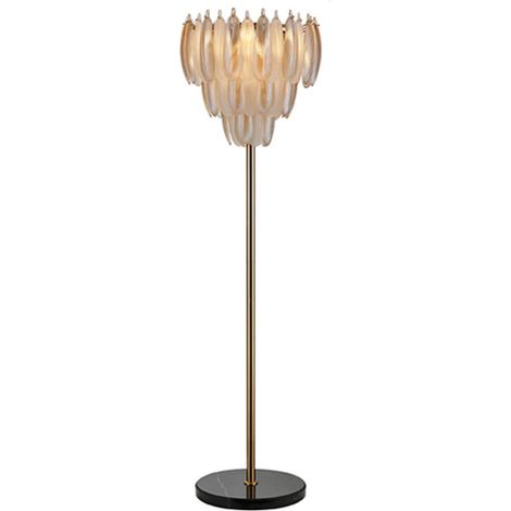 Lampadaire laiton antique en verre et marbre - laiton antique (1/2)