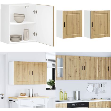 vidaXL Küchen-Hängeschränke 2 Stk. Porto Artisan-Eiche Holzwerkstoff (1/5)