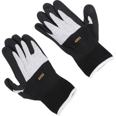 Gants d'électricien isolés en caoutchouc antidérapants, résistants à une tension de 400 V, pour l'installation et la maintenance. (1/5)