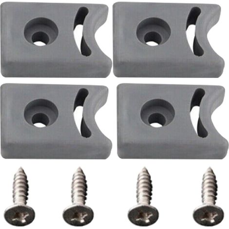 Butée de porte de douche avec vis, 4 jeux butée porte coulissante remplacement pré-percée, bloc protection Anti collision, accessoires douche .Arrêt en caoutchouc (1/5)