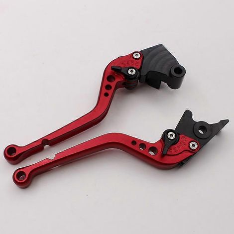 Accessoires moto : Klaxon de frein modifié, guidon Kawasaki Z125, levier d'embrayage, levier de démarrage (tige longue rouge) (1/5)