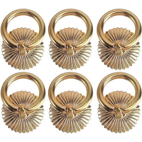 Lot de 6 poignées de tiroir dorées pour meubles, style minimaliste. (1/2)