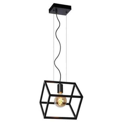 Lampada a sospensione nera minimal Lucide Fabian E27 40W
