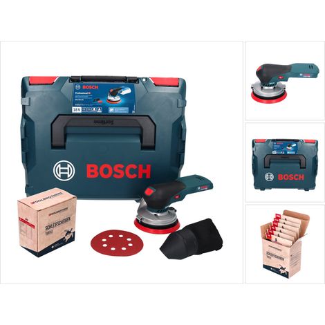 Bosch GEX 18V-125 Professional Akku Exzenterschleifer 18 V 125 mm Brushless + 1x Toolbrothers TURTLE Schleifset + L-BOXX - ohne Akku, ohne Ladegerät