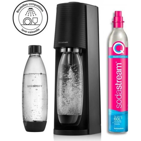 Machine a Soda Machine a soda et eau pétillante SODASTREAM - TERRA Noire - 2 bouteilles compatible lave-vaisselle - 1 recharge de gaz 60L (1/5)