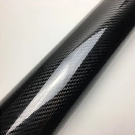 Film vinyle adhésif brillant en fibre de carbone noir carbone 5D (152 x 50 cm) pour voiture, ordinateur portable et moto. (1/4)