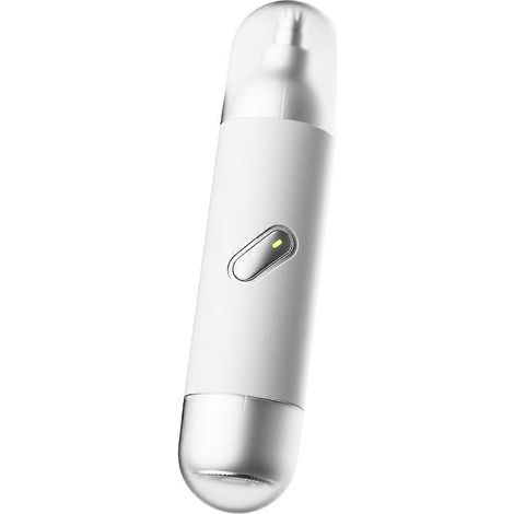 Elektrischer Trimmer für Nase, Koteletten, Augenbrauen und Bart, wiederaufladbar und schmerzfrei. 2-in-1, weiß. (1/5)