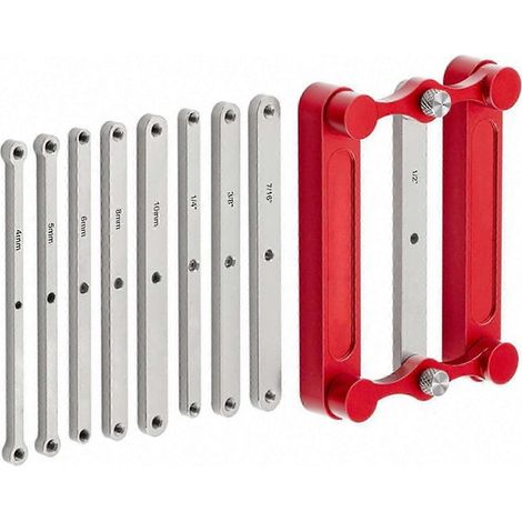 Jeu de calibres de centrage de luxe pour le travail du bois, gabarit de traçage en acier inoxydable avec plusieurs tiges de marquage compatibles avec les outils de précision. (1/4)