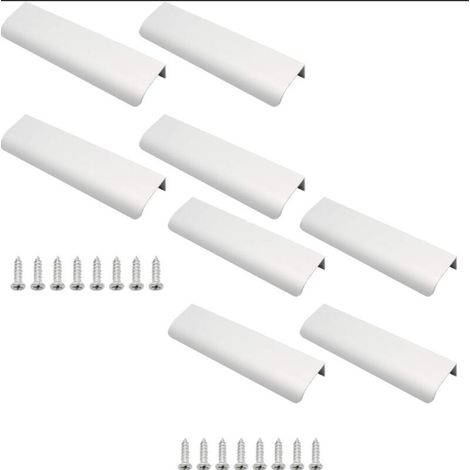 Poignée Dissimulée en Aluminium(15x4cm), Lot de 8 Poignée de Meuble Invisible en Alliage D'aluminium Pour Armoires de Cuisine, Salon (1/5)
