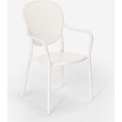 Ahd Amazing Home Design – Chaise de jardin empilable en polypropylène – Design moderne – Hauteur d'assise 44 cm – Charge maximale 150 kg – Pour espaces extérieurs