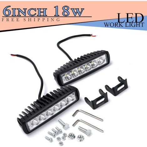 Mini Foco de trabajo 2PCS 6 pulgadas 18W LED Spot Tractores 12V-24V 6000K P68 - Impermeable Luz de Niebla Coche,SUV, UTV, ATV, Off-road,Camión,Moto,Barco (1/5)
