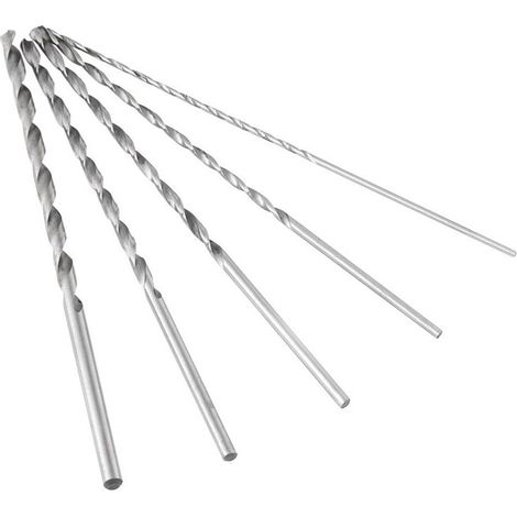 5-teiliges Set extra langer Spiralbohrer mit geradem Schaft, aus HSS, 2–5 mm Spiralbohrer für Holz, Kunststoff und Aluminium (1/5)