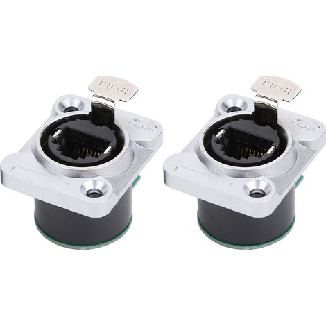 Lot de 2 panneaux de circuit imprimé RJ45 ignifugés et résistants, en matériau isolant durable, modèle EL‑RJ‑WH5, moulés par injection (1/5)