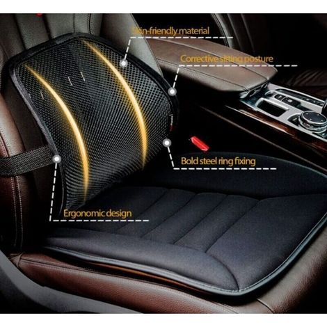 Support Lombaire Respirant Lot de 2 pour Siège Voiture et Chaise Bureau (1/5)