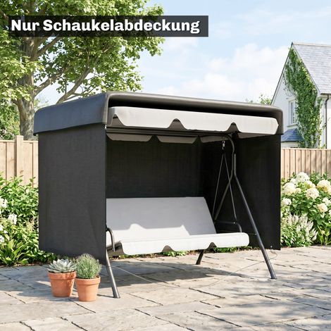 Housse de Protection balancelle de Jardin bâche étanche dim. 2,15L x 1,55l x 1,5H m PE Noir (1/5)