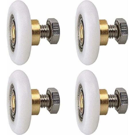 Rouleau de porte de douche, Rouleau Roulette Roue pour Porte de Douche Roulettes Coulissantes Porte Roue de Remplacement pour Rouleau 4 pièces (20MM)