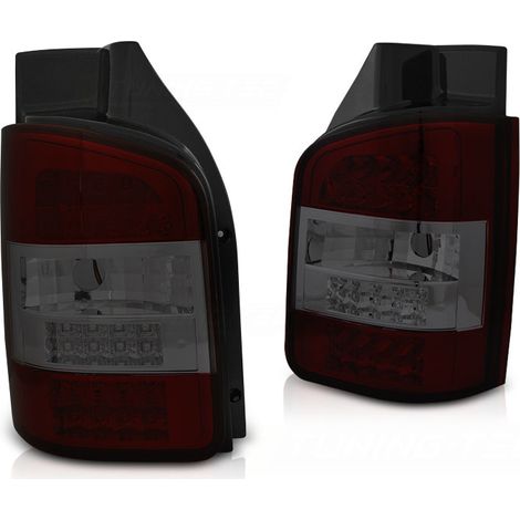 LED Feux arrières pour VW T5 10-15 TRANSPORTER ROUGE FUMÉE (1/4)