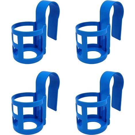 Lot de 4 porte-gobelets en plastique pour piscine - Accessoire multifonction pour piscine - Convient à la plupart des piscines (bleu) (1/5)