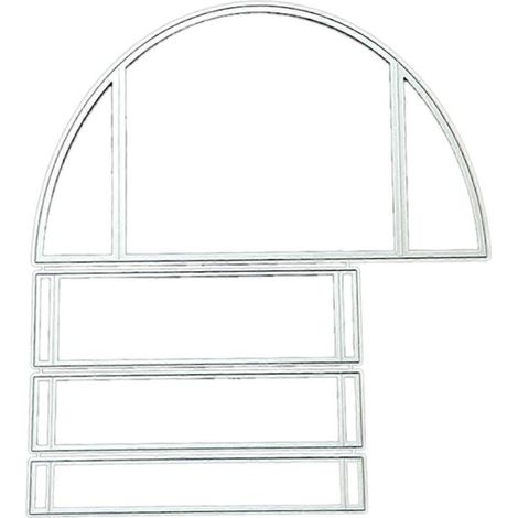 Matrices de découpe en métal demi-cercle pour scrapbooking, pochoirs et gaufrage de cartes à faire soi-même (1/5)