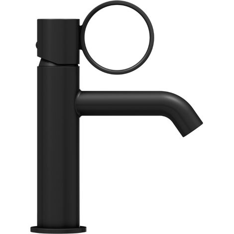 JACOB DELAFON Mezclador bajo de lavabo Vivienne negro mate con aro negro mate (1/5)