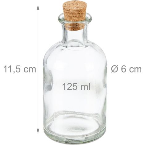 Set di 5 mini bottiglie in vetro trasparente per spezie erbe decorazione matrimonio 11,5 x 6 cm in vetro naturale 130014854