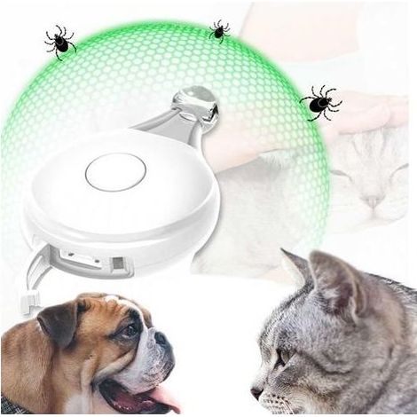 ultrasonique Anti-puces et Anti-tiques pour Animaux de Compagnie Pendentif à ultrasons Contre Les tiques Charge USB, lumière Clignotante pour éviter Les pertes la Nuit (1/5)