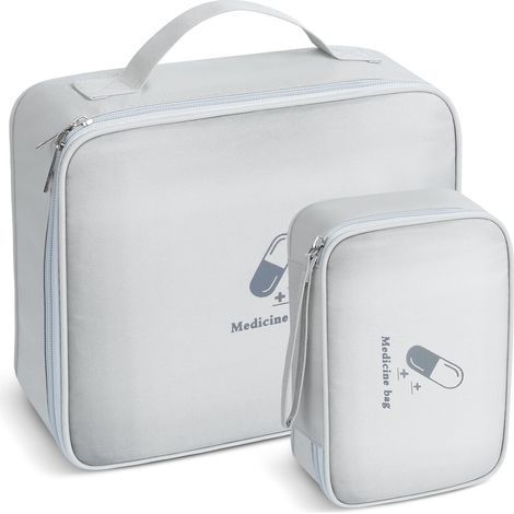 Trousse de Secours Vide, 2 Pièces Étanche Sac de Médecine Portable, Trousse de Médecine Sac d'urgence de Grande Capacité, Sac de Rangement de Médicaments pour Maison, Bureau, Voyages (1/5)