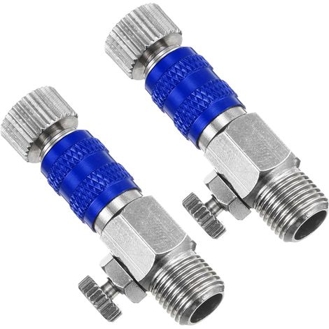 2Pcs 1/8 Adaptateurs de Connecteur pour Aérographe Bleu (1/5)