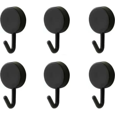 Ganci adesivi, graziosi ganci decorativi da parete per appendere bretelle, cappelli, asciugamani e chiavi, 6 pezzi, neri