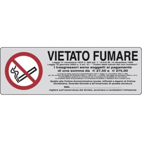 10 x ETICHETTA ADESIVA 150X50 VIETATO FUMARE