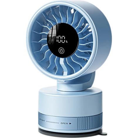 Ventilateur USB Silencieux, Ventilateur de Table et Mural avec Affichage Numérique(Bleu) (1/5)