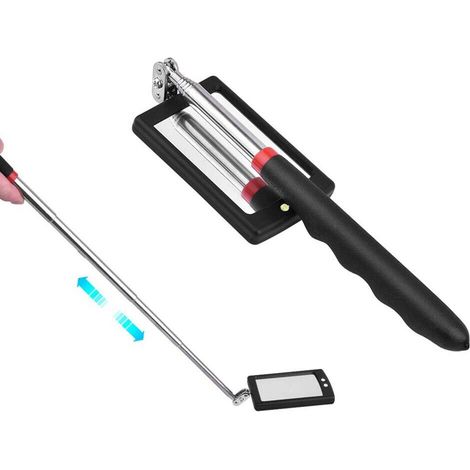 Specchietto Telescopico Ispezione Auto Specchio Testa Snodabile Asta Allungabile