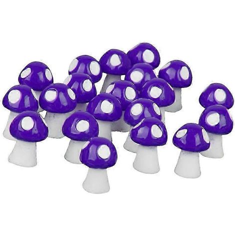 20x Décoration miniature de champignons roses pour maison de poupée, bonsaï et jardin féerique-Purple