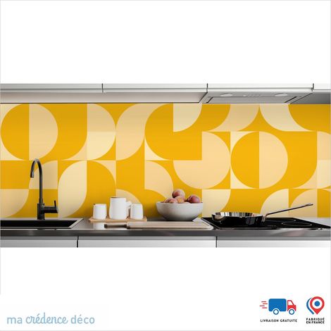 Crédence : Rosaces colorées - Couleur Jaune Colza - Alu composite - 60 - 120 (1/3)