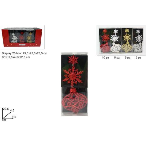 PENDENTE NATALIZIO GLITTERATO ASSORTITO 4 VARIANTI (1 PEZZO, INVIO CASUALE)
