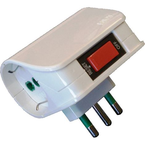 1PZ FME ART.87300 ADATTATORE A 2 PRESE BIP-SCH CON INTERRUTTORE DI SICUREZZA (1/2)