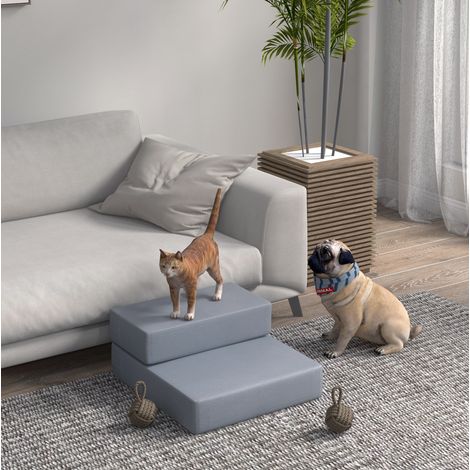 Treppe per animali domestici pieghevole 2 in 1 45 x 39 x 20 cm grigio HAVRYA (1/5)