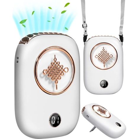 Mini ventilateur portable rechargeable personnel, 3 vitesses avec affichage LED de la batterie et cordon (1/5)