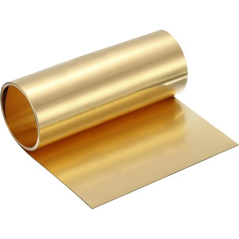 Rouleau de feuille de laiton, 0.3 x 150 x 1000mm (TxLxL) Feuille métallique de laiton pour bricolage, projets électriques, réparations, or (1/5)