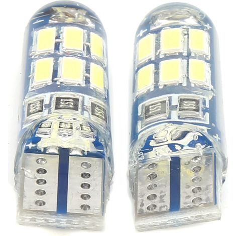 Lot de 2 ampoules stroboscopiques RGB étanches à culot W5W blanches pour feux de gabarit automatiques (1/5)