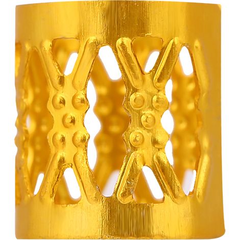 50 perles métalliques dorées ajustables pour tresses, décoration capillaire, bijoux de cheveux (1/4)