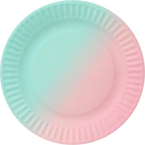 Ombre-Pappteller, 18 cm, 6 Stück