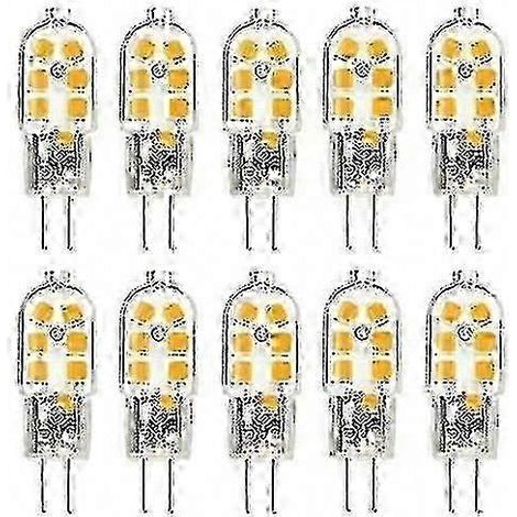 Lot de 10 ampoules LED G4 1W 12V 3000K blanc chaud à économie d'énergie pour l'éclairage de la maison, de la cuisine et du jardin (1/5)