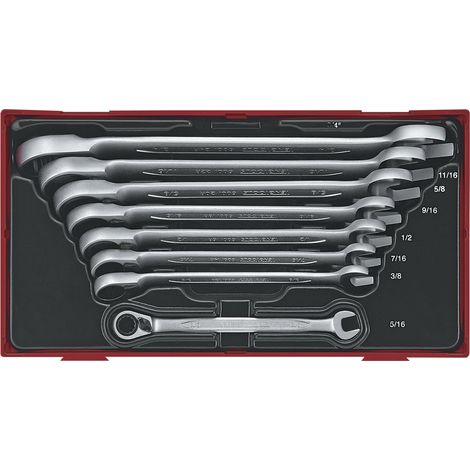 Jeu de cles mixtes à racagnac TT1 de 5/16 à 3/4 tray 8 pièces Teng Tools TT6508RAF (1/2)