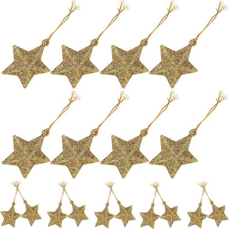 24 décorations de sapin de Noël en forme d'étoile à cinq branches (1/5)