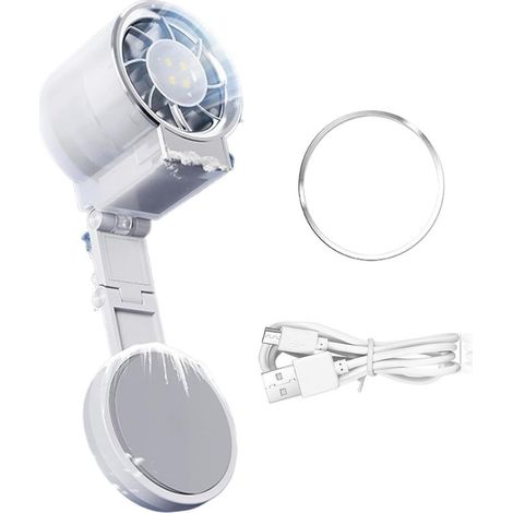 Kleiner, tragbarer Ventilator, verstellbar und per Magnet wiederaufladbar, ideal für Zuhause, Büro, Reisen, Camping usw. (1/5)