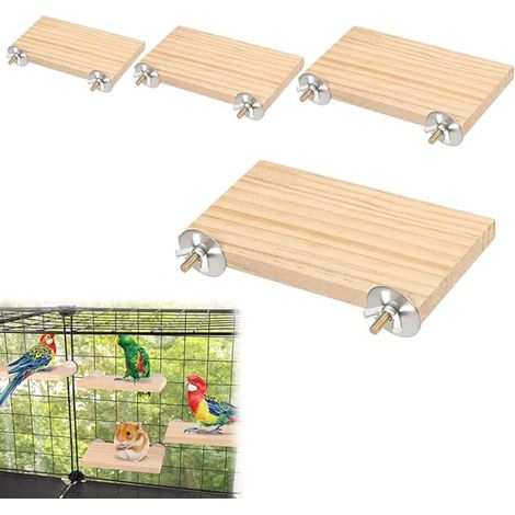 Wooden Perches for Parrot, Perch Stand in Natural Wood, Platform for Birds, Stand Platform Bird Cage, Cockatiel Cage Accessory for Cockatiels, Hamsters (1/5)
