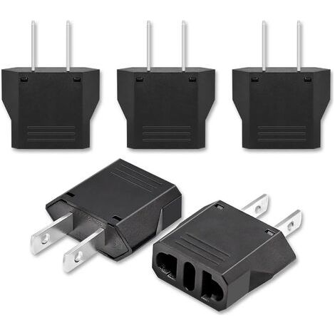 Aougo – Lot de 5 adaptateurs de voyage type A – Pour prises USA, Canada, Japon – Courant 6A, puissance 1500W – Matériaux ignifuges (1/5)